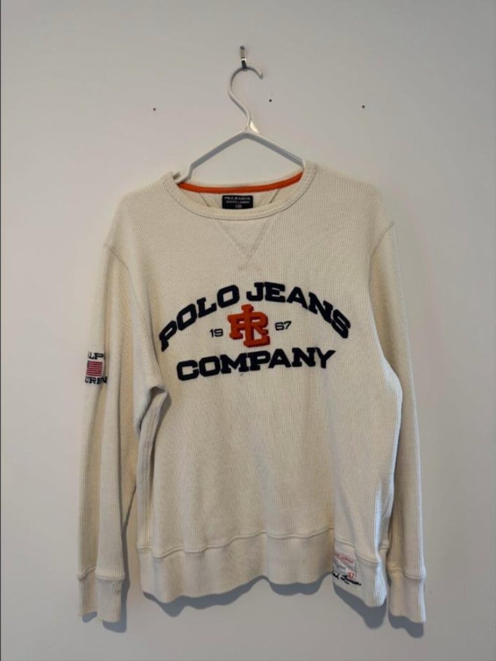 Polo Jeans Co. Ralph Lauren Waffle Knit Sweatshirt Medium